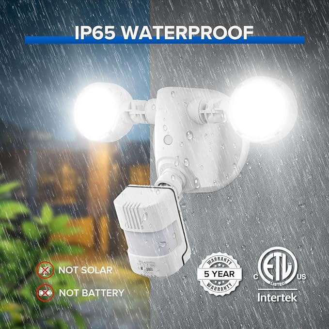SANSI Upgraded 25W Motion Sensor Outdoor Lights 3000LM Flood Lights Outdoor