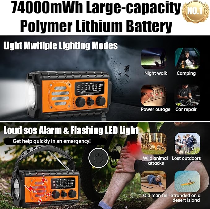 QAUYYW 74000mWh Emergency Radio