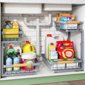 Kitstorack Under Sink Organizer, 2 Packs 2 Tier Under Sink Organizers and