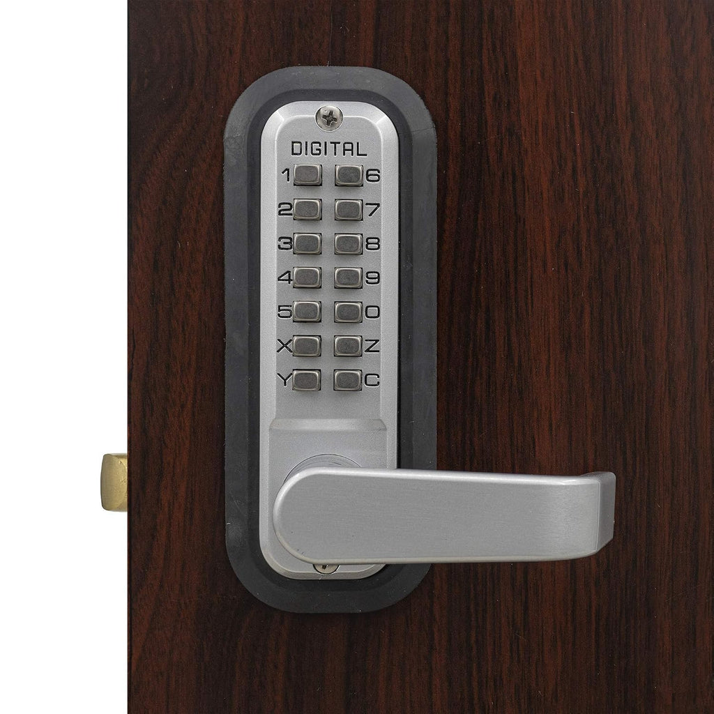 2835mgdc mechanical, keyless lever lock, close-up detail