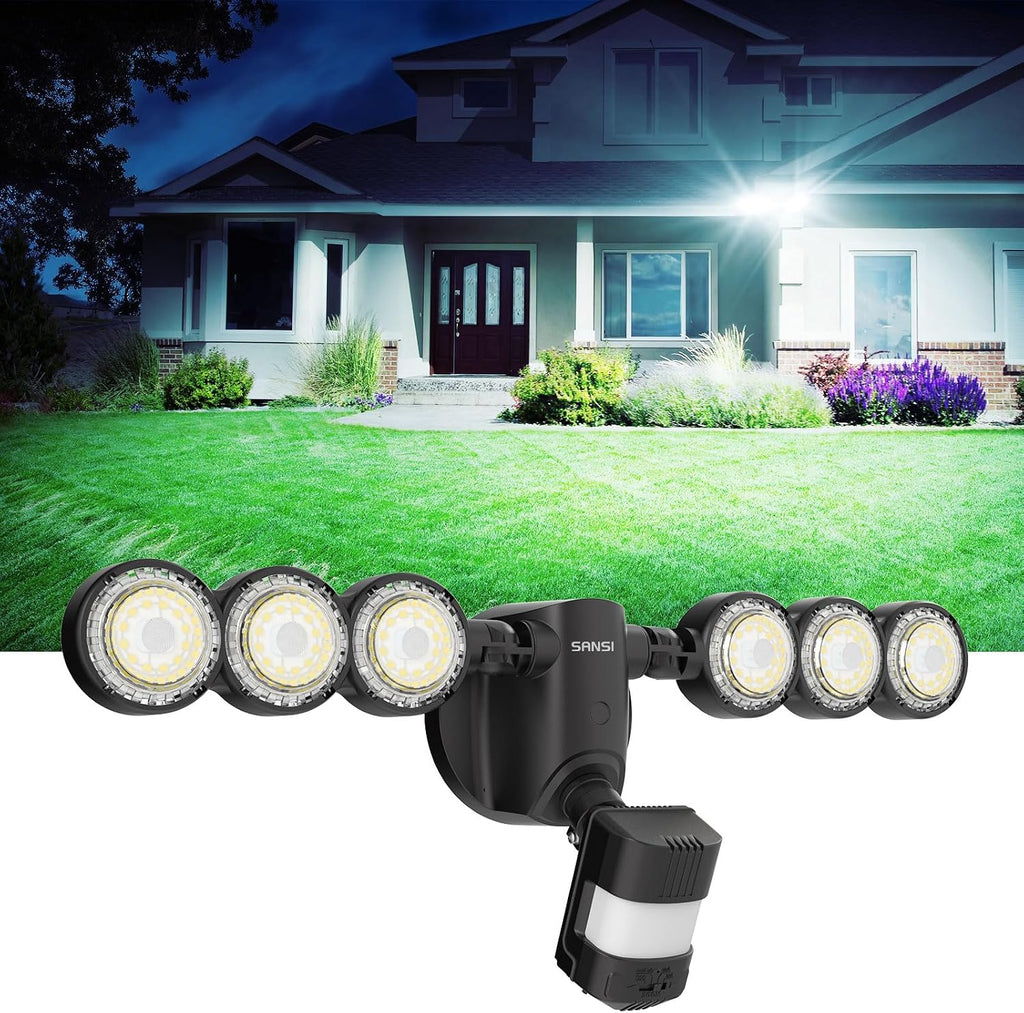 SANSI 55W 7000LM Motion Sensor Outdoor Security Lights, Super Bright 5000K Dusk