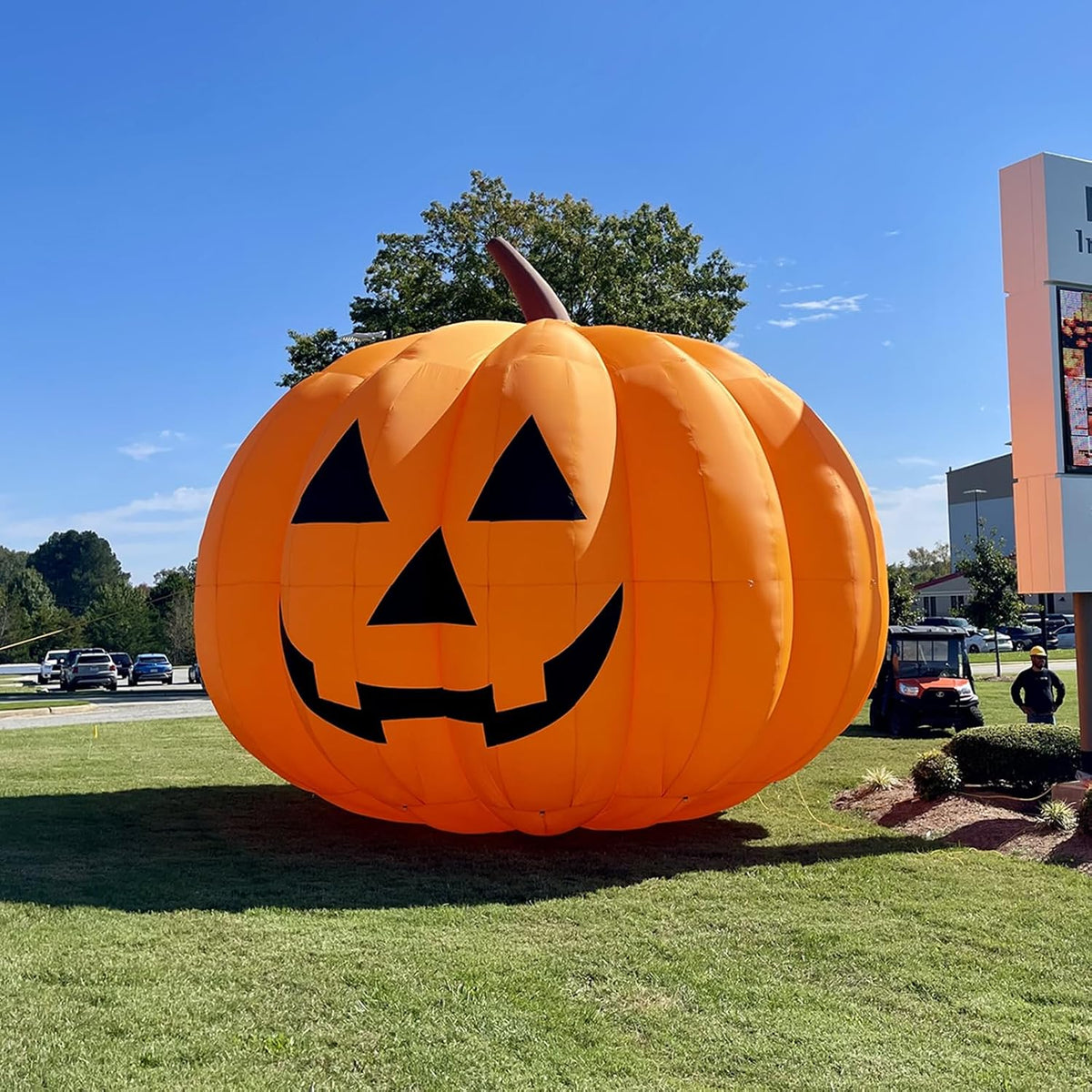Giant 10Ft Halloween Inflatables Pumpkin Decorations, Blow Up Yard Decorations with 370W Waterproof Air Blower & LED Lights for Commercial Use, Outdoor Yard Lawn Halloween Party
