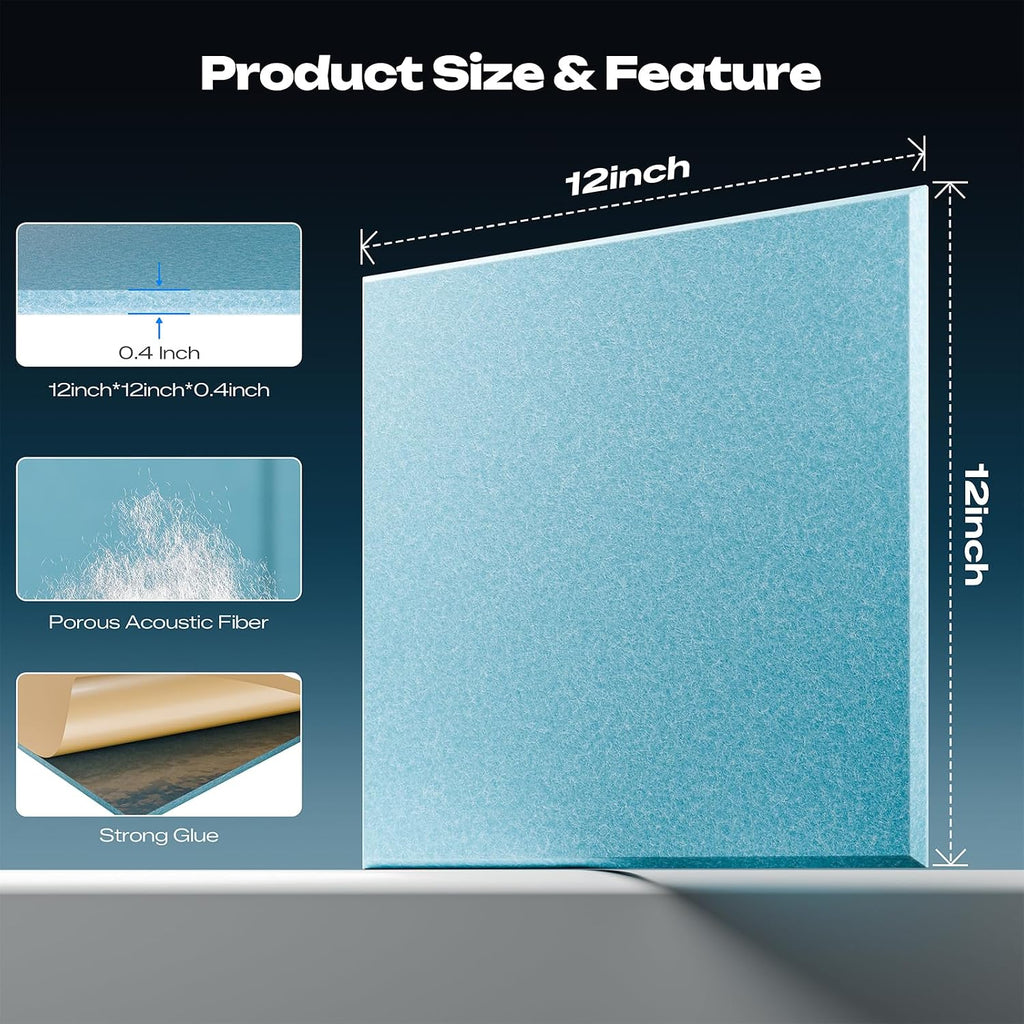 sonicism 22 pack acoustic wall panels, side view