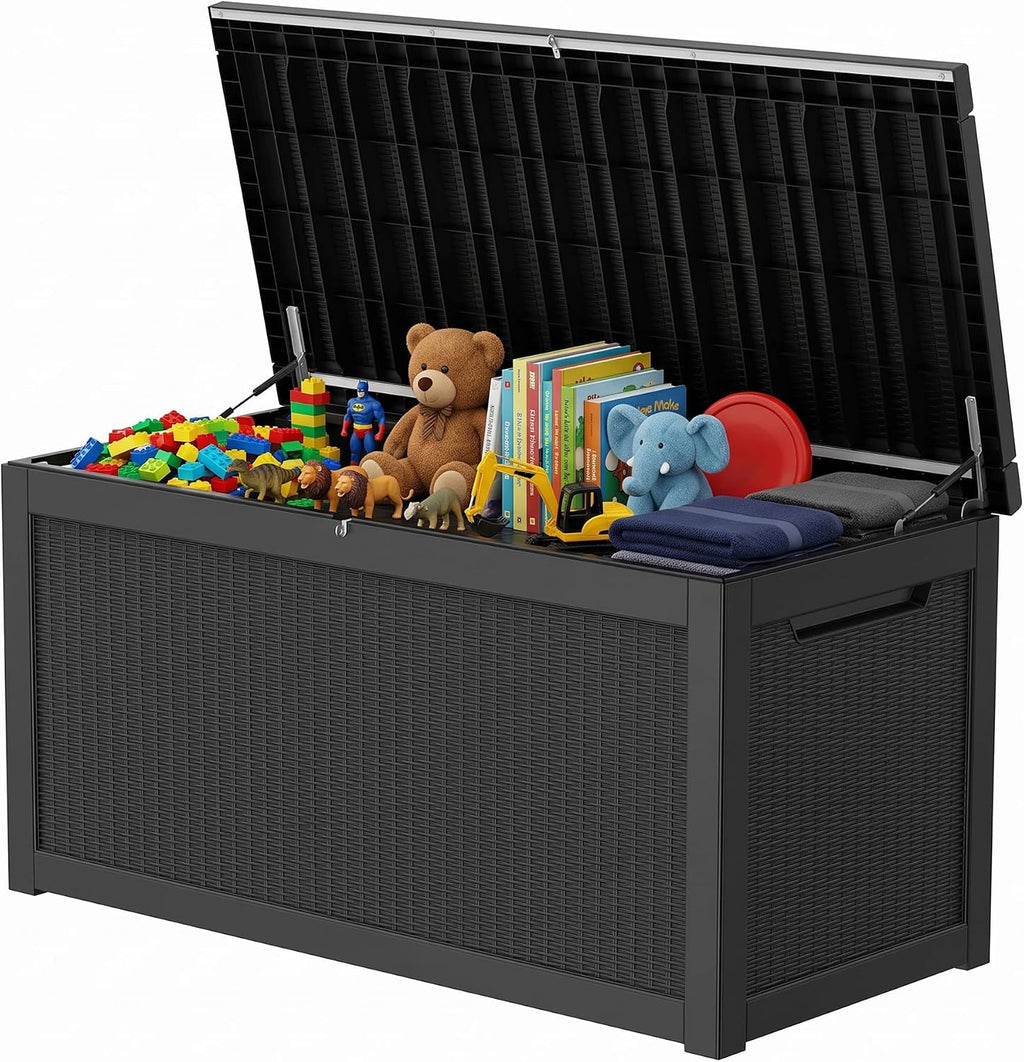 350 Gallon Outdoor Storage Box, Extra-Large Heavy-Duty Waterproof Deck Box