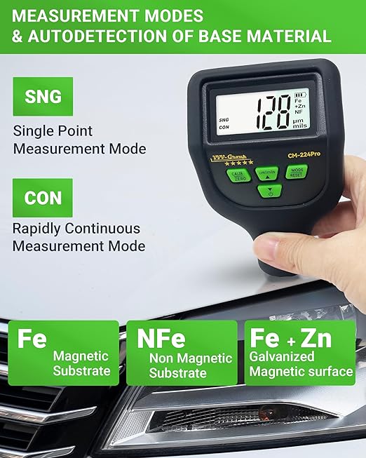 Paint Thickness Gauge CM-224Pro 2026 | Coating Thickness Meter Fe/Al/Zn | Auto