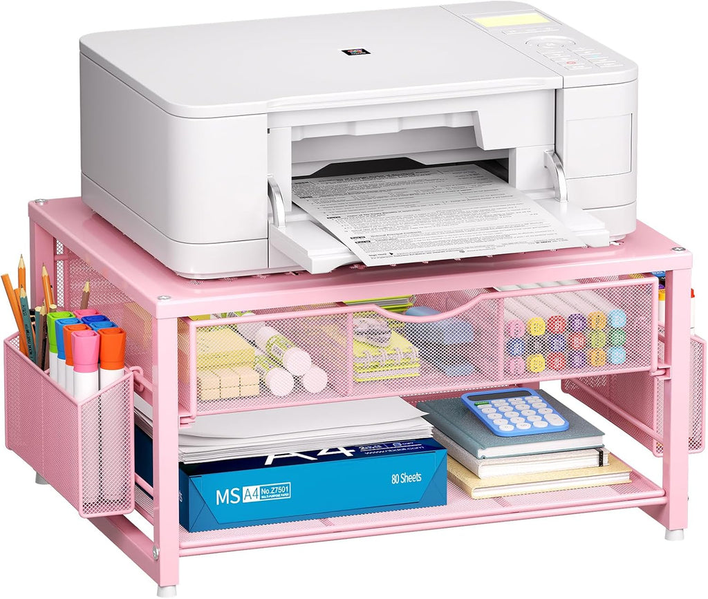Marbrasse Metal Printer Stand for Desk