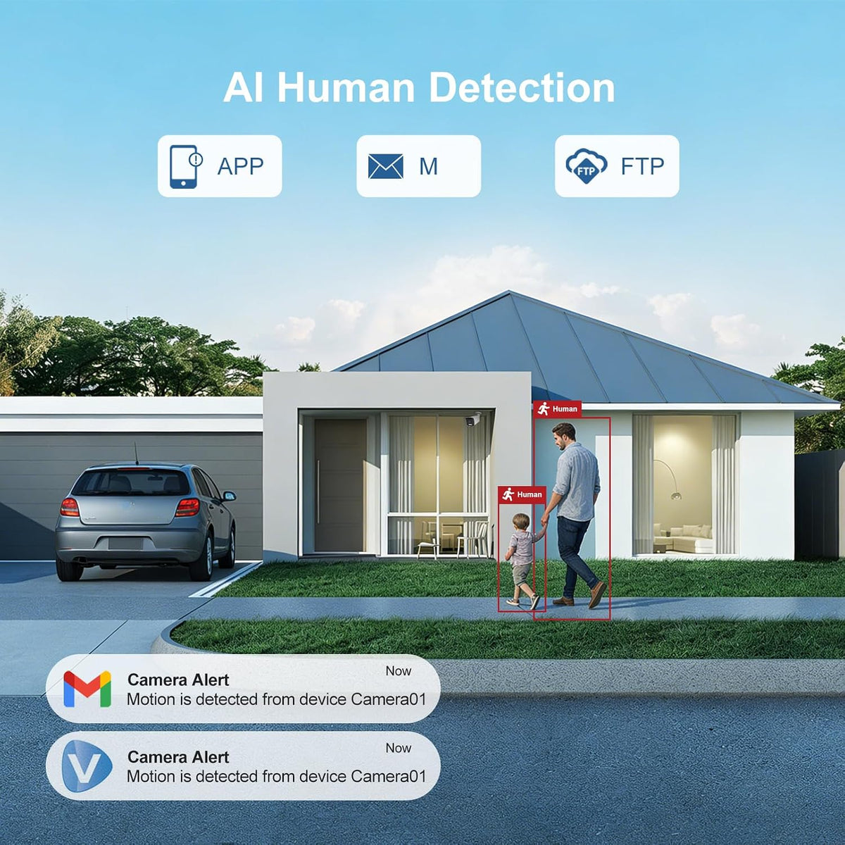 unilook 4mp bullet poe camera, wired security ip shown in use
