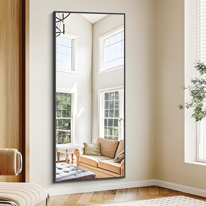 Black Bathroom Mirror for Wall, 72x30 Inch Rectangle Mirrors