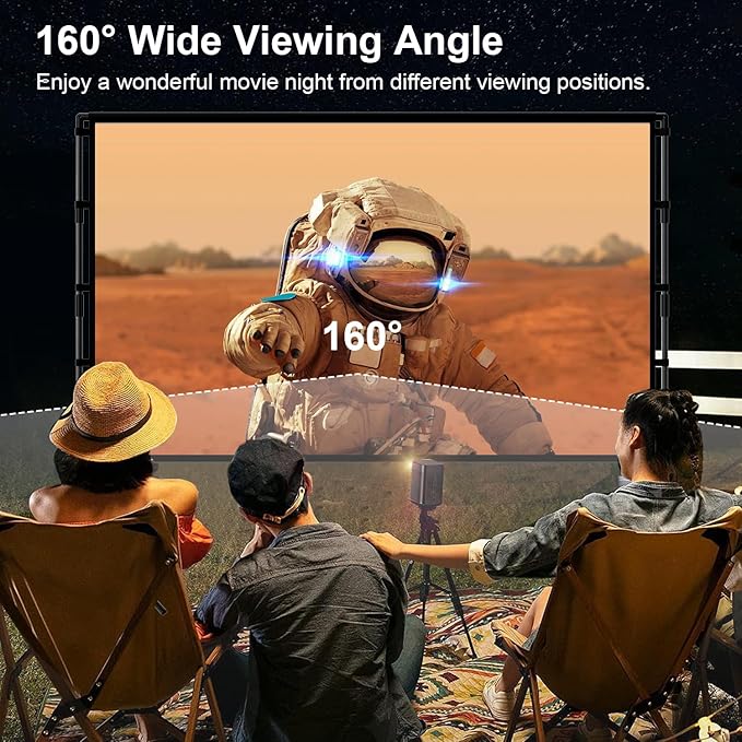 Projector Screen with Stand, TOWOND 100 inch Portable Projector Screen Black