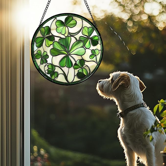 CRISGIF Stained Glass Window Hanging