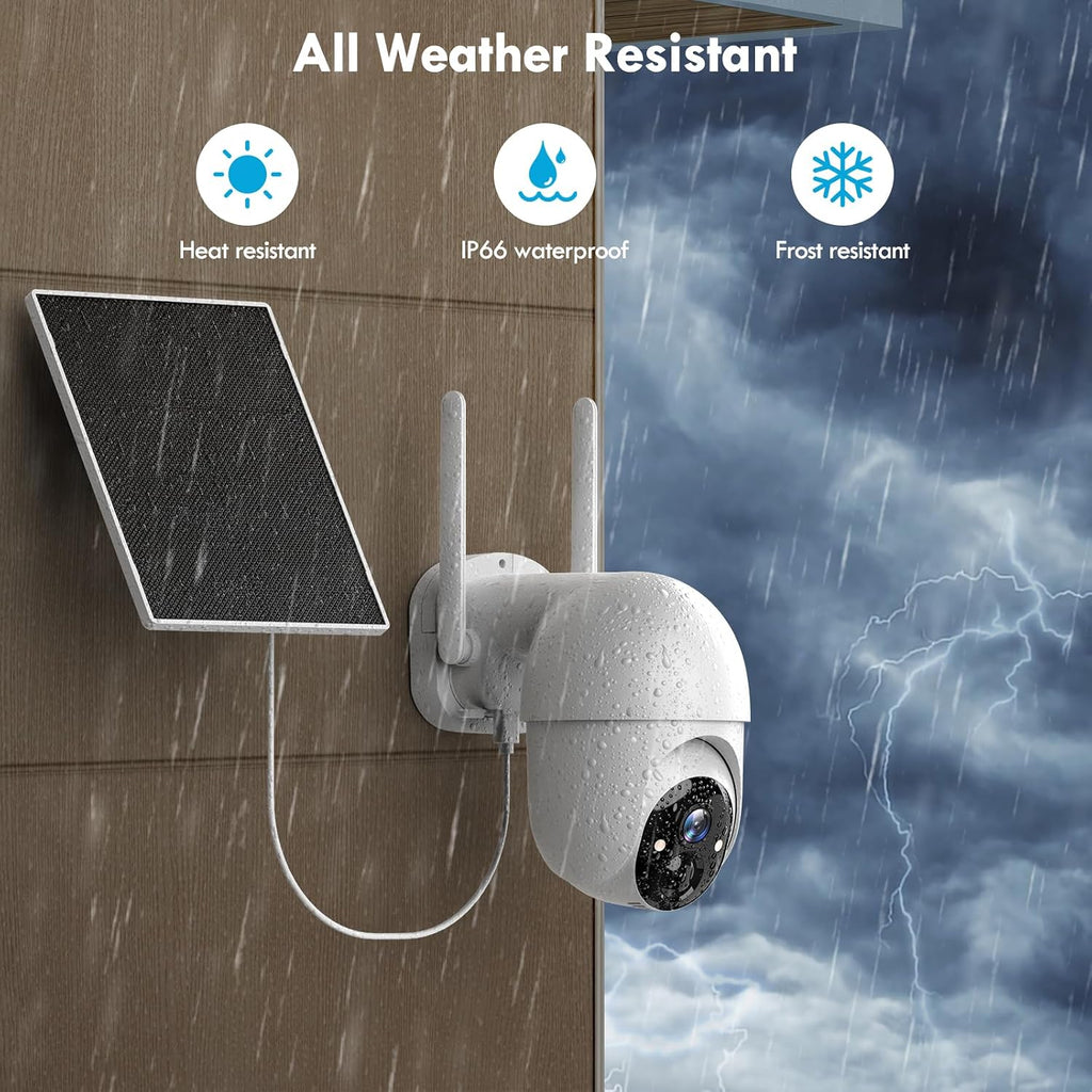 poyasilon solar security cameras wireless outdoor, wireless cameras on a desk or shelf