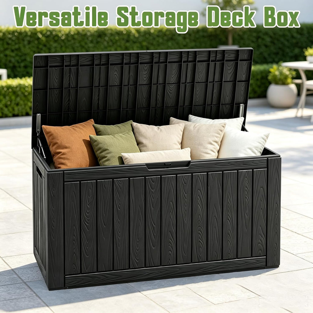 outdoor storage waterproof deck box for patio (110 showing dimensions