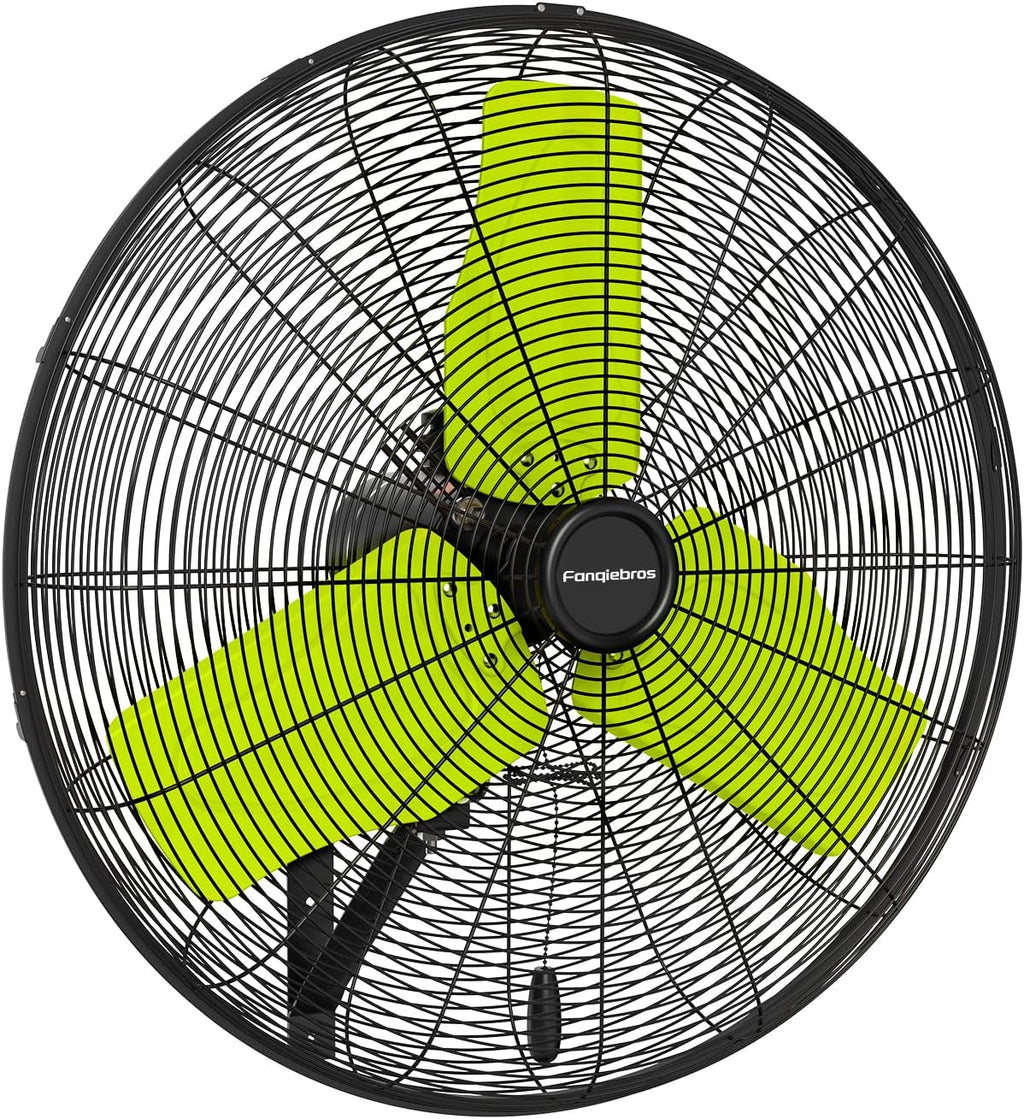 Pro 9500 CFM 24" Outdoor IP44 Waterproof Wall Mount Fan, 3-Speed Oscillating
