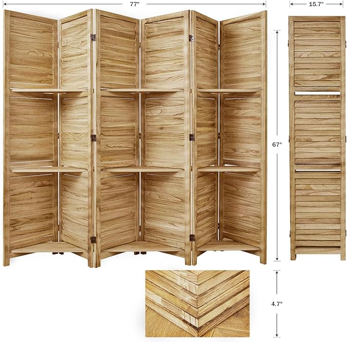 Partition Room Dividers, Folding Wood Privacy Screen