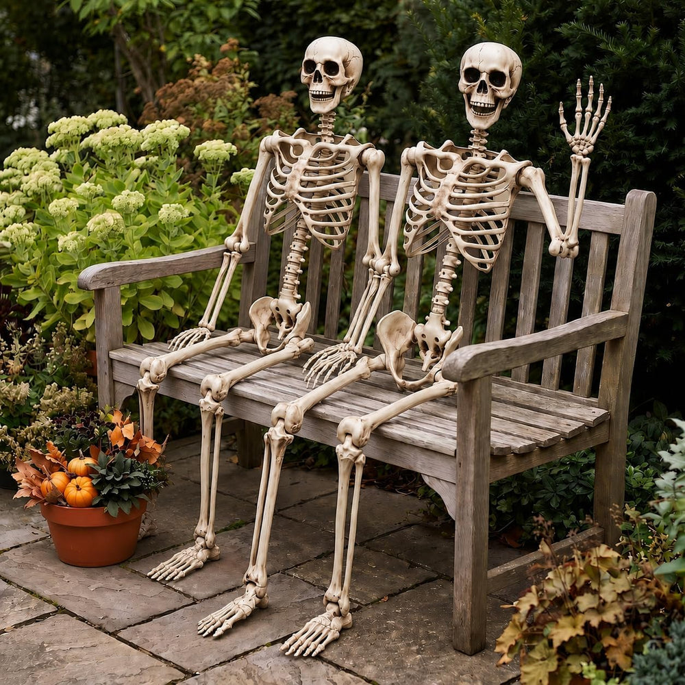 Aimeiar 5.4 Ft Halloween Skeleton Life Size, Posable Skeletons Decor, Full Bo...