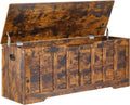 VANKILEY 47.2" Storage Chest Extra Large, Wooden Storage Bench,Rustic Brown