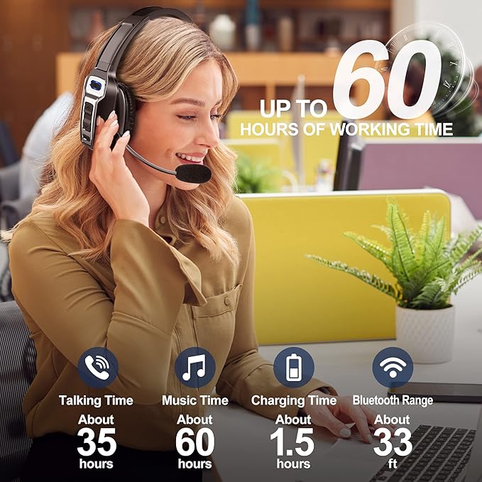 Sarevile Trucker Bluetooth Headset, V5.2 Wireless Headset