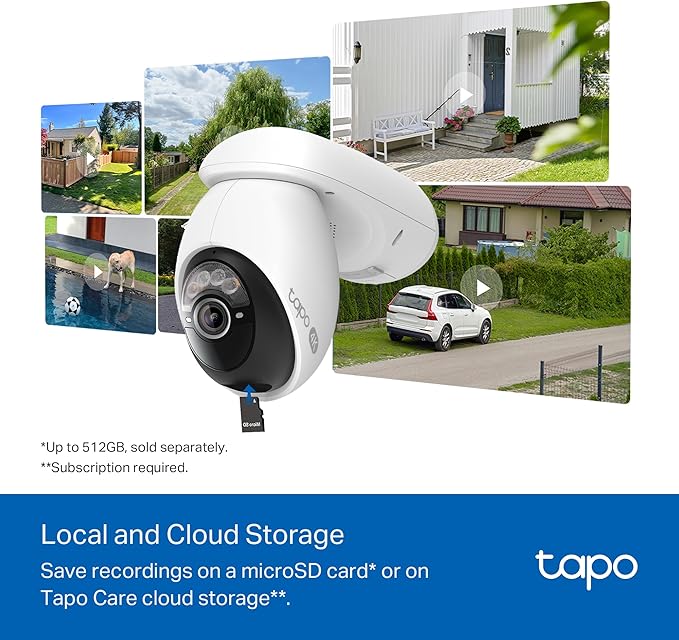 Tapo 4K Outdoor Camera Wireless, Battery Camera w/Solar Panel, 360° View