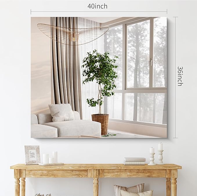 CILIBER Frameless Mirror, 36x40 inch Bathroom Mirrors