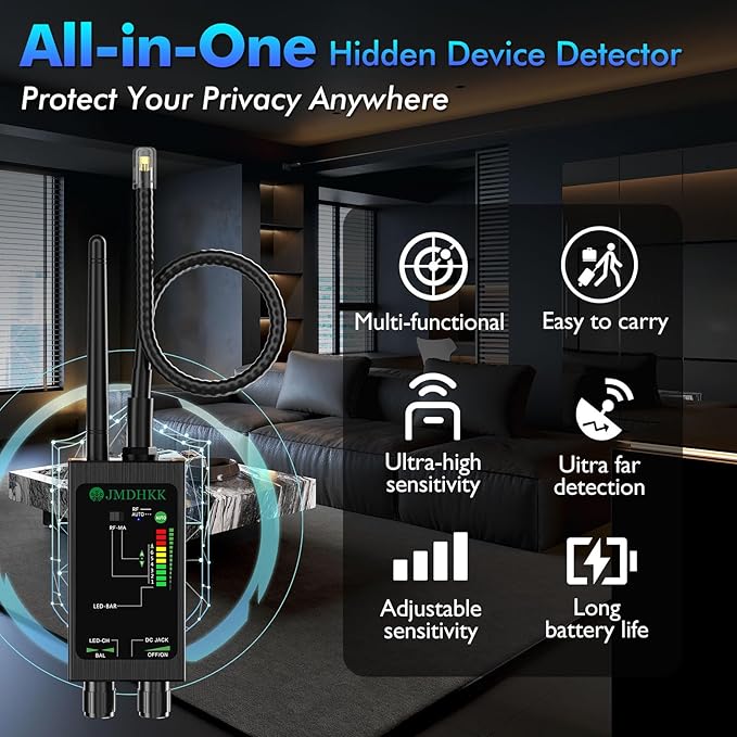 JMDHKK M8000 Hidden Camera Detector, Bug Detector, Camera Finder, Signal