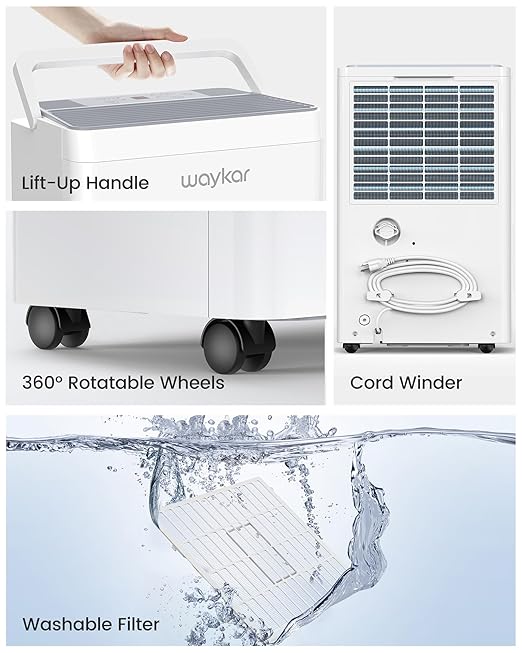 Waykar 6, 000 Sq. Ft. Energy Star 120 Pint Dehumidifier