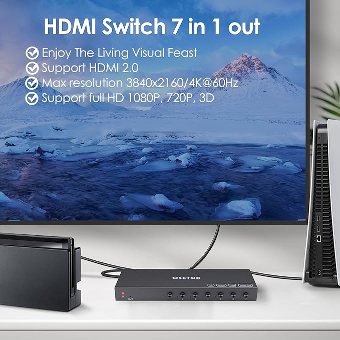 7 in 1 Out HDMI Switch 4K@60Hz