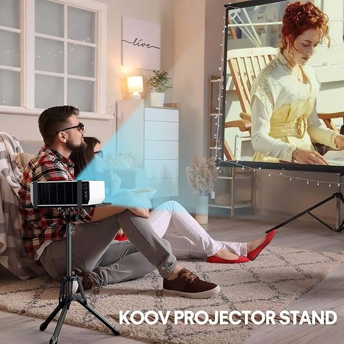 KOOV Projector Stand Adjustable Height 20" to 61", Foldable Projector Tripod