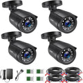 ZOSI 4 Pack 1080P HD TVI Wired Security Cameras, Outdoor Indoor Bullet Cam