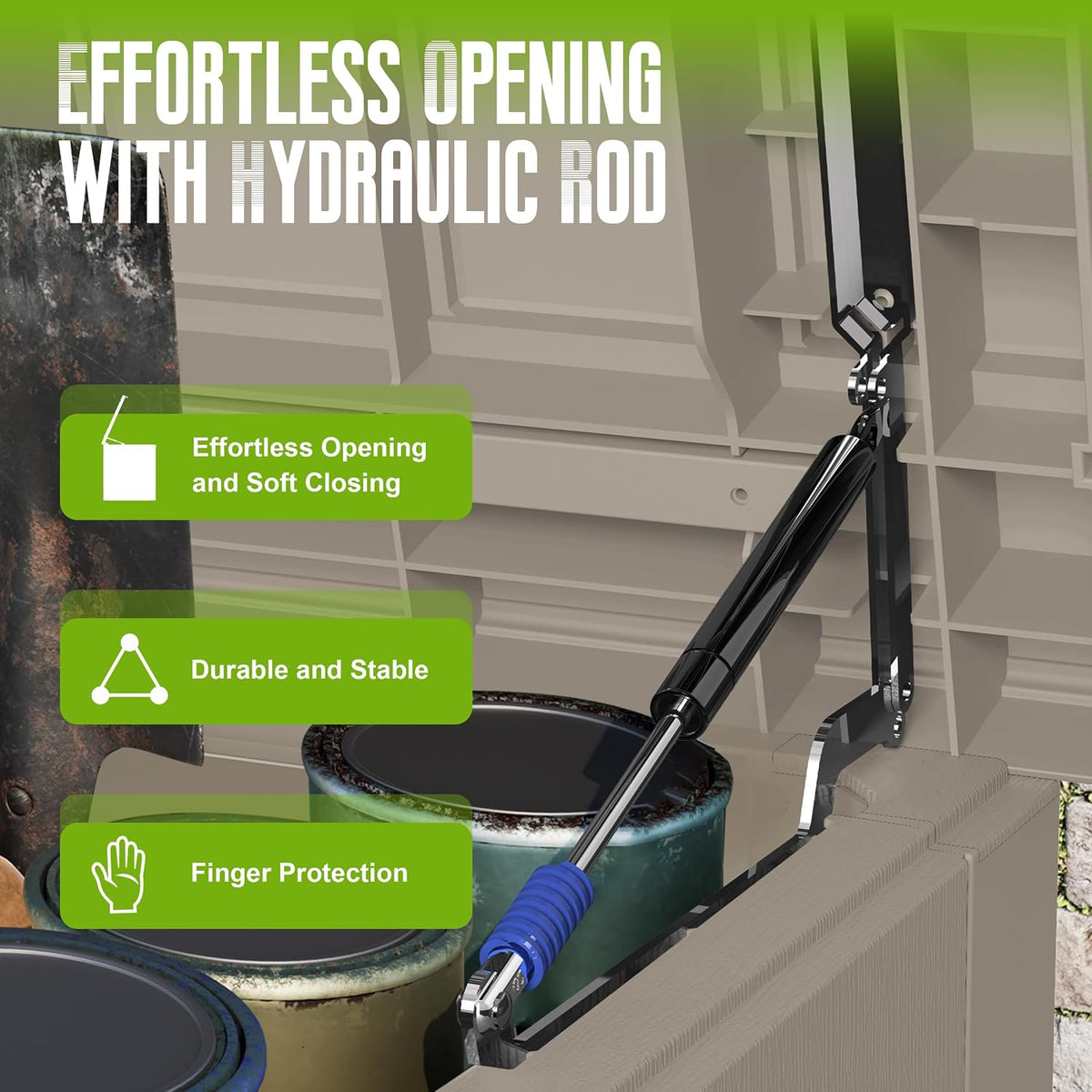 drato 310 gallon deck boxes outdoor waterproof, large, close-up detail