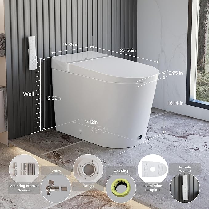 Casta Diva Smart Toilet with Bidet Built in, Bidet Toilet with Wider Heated Seat