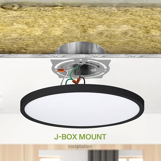 ASD LED 12" Round Flush Mount Ceiling Light Fixture, Low Profile Surface (4 Pack)