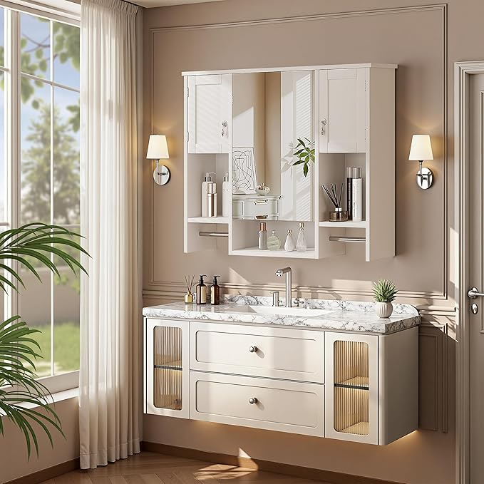 VECELO Bathroom Wall Cabinet