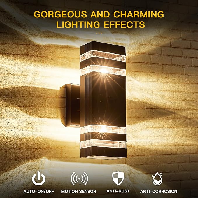 2 Pack Oil Rubbed Bronze Outdoor Wall Lights