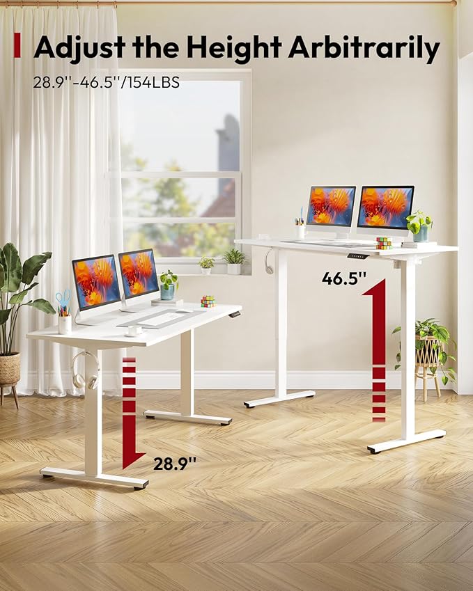 SANODESK Electric Standing Desk 48 x 30 Inches Whole-Piece Desktop Height