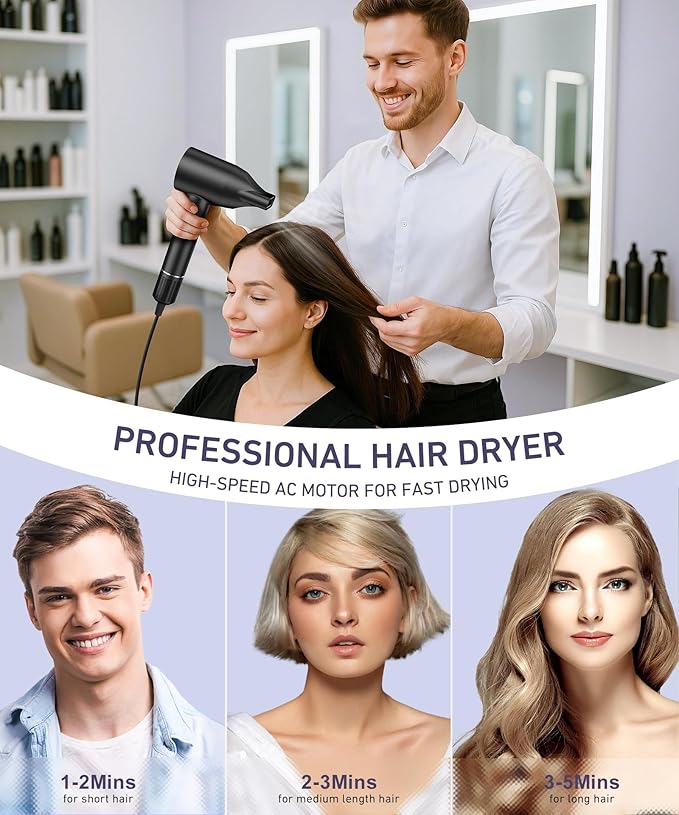 Cosy Companions High-Speed Ionic Hair Dryer, 150000 RPM Brushless Motor