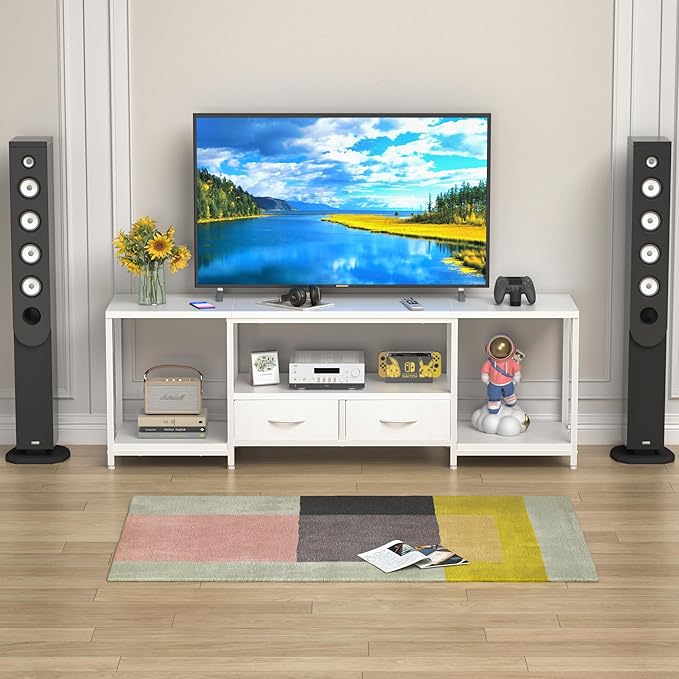 GYIIYUO TV Stand with Fabric Drawers