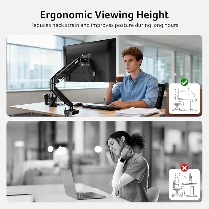 Acer Single Monitor Mount, Fully Adjustable Monitor Arm Fits 17 to 34 Inch