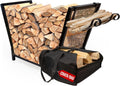 FireProof Pros Firewood Racks with Hooks (Black with cover)