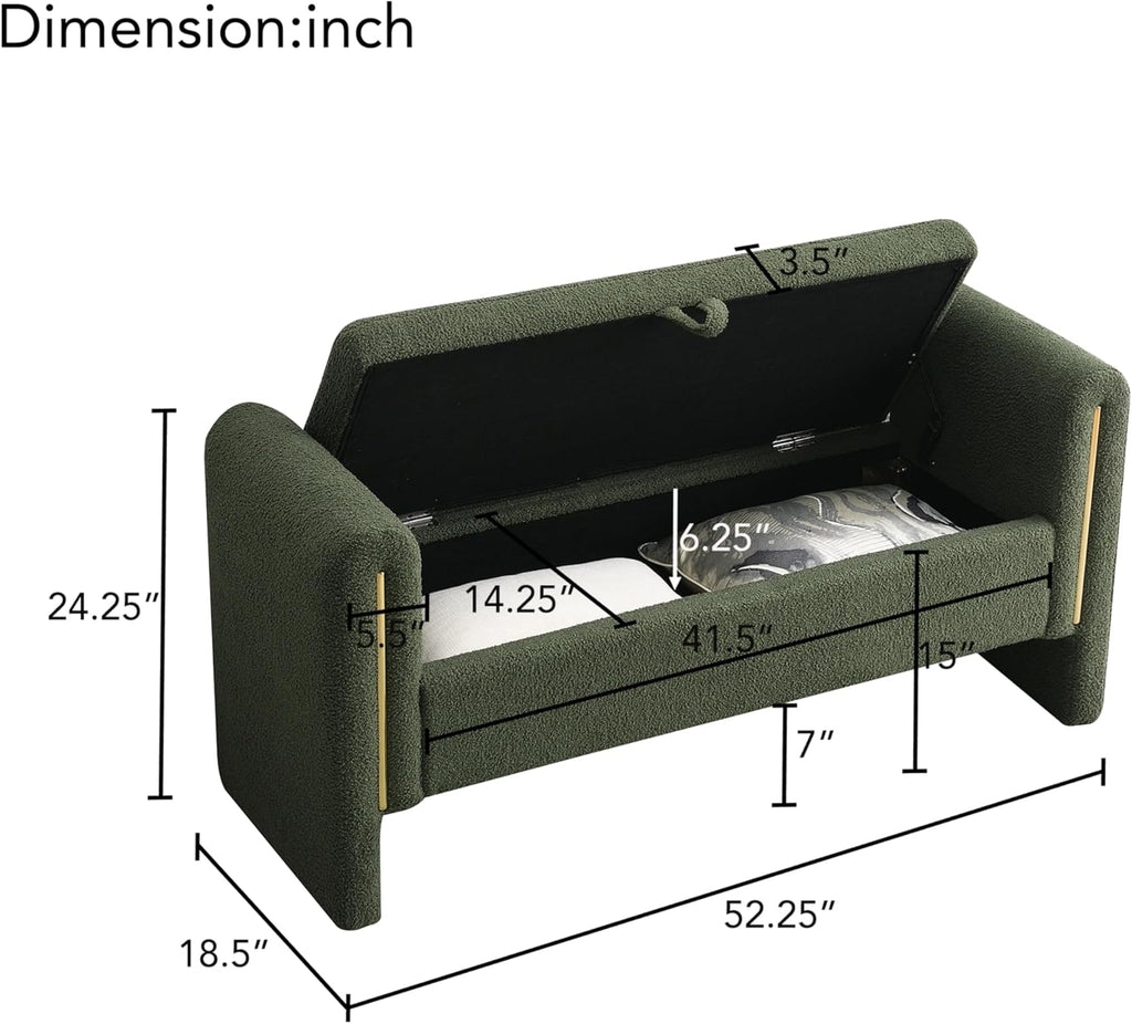 christopher knight home upholstered storage ottoman, teddy fabric shown in use