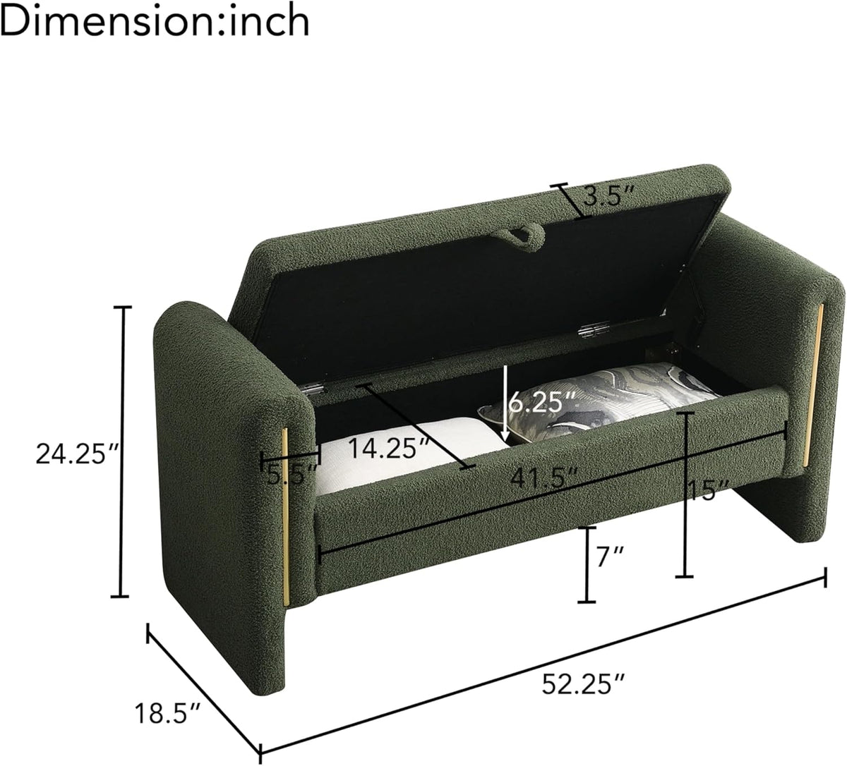 christopher knight home upholstered storage ottoman, teddy fabric shown in use
