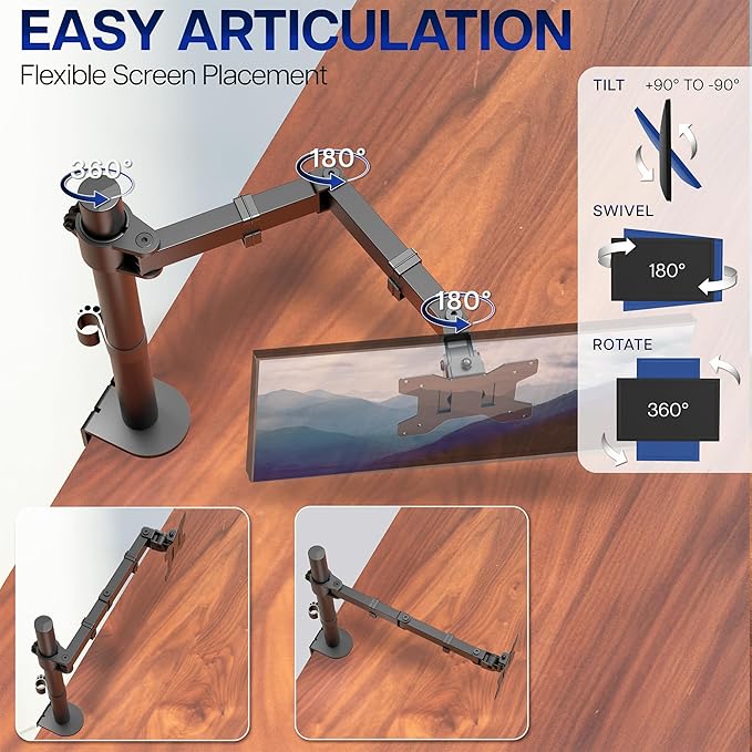 VIVO Single 13 to 38 inch Ultrawide Monitor Arm Desk Mount, Regular Screens up