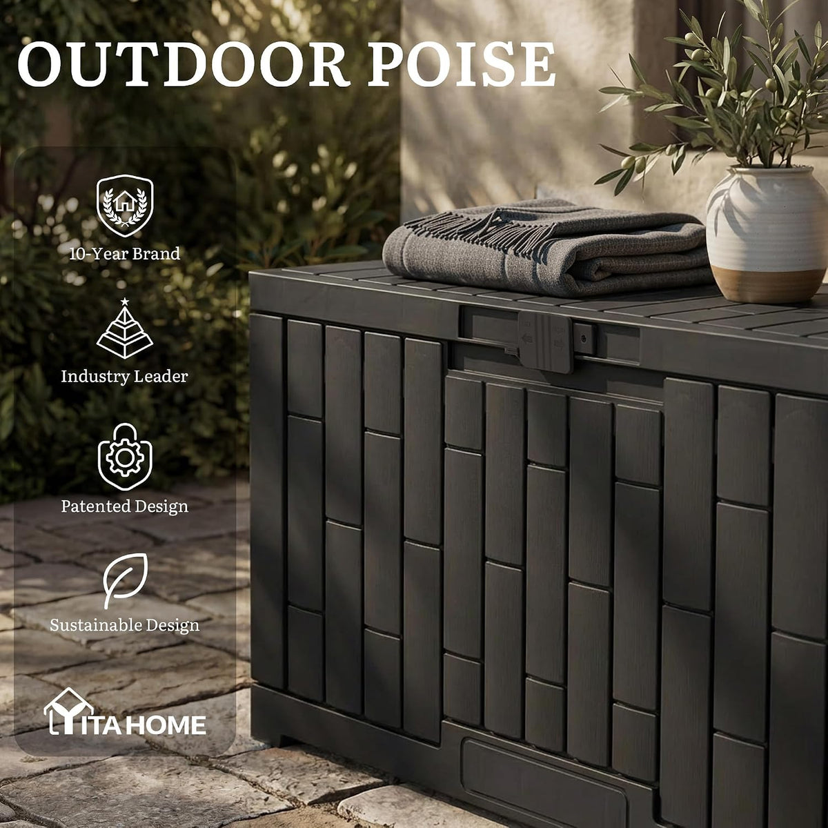 YITAHOME 60 Gallon Resin Deck Box
