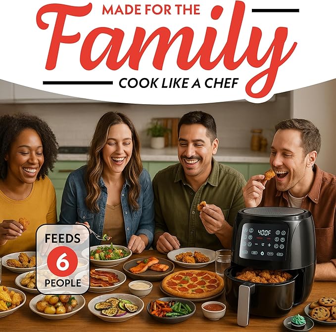 Gourmia Air Fryer - 6 Qt Large Capacity