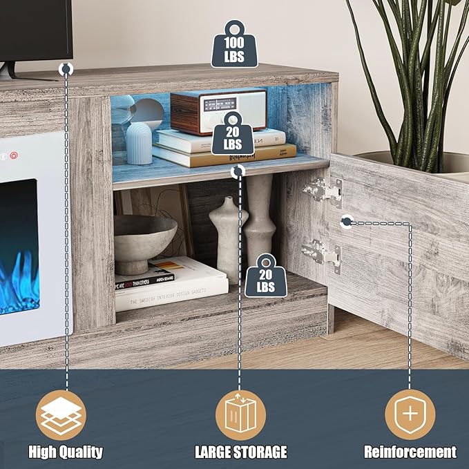 VITESSE TV Stand Fireplace