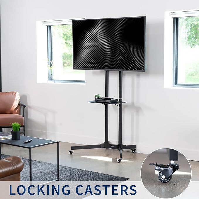 VIVO Mobile TV Cart for 32 to 83 inch Screens up to 110 lbs, LCD LED OLED 4K