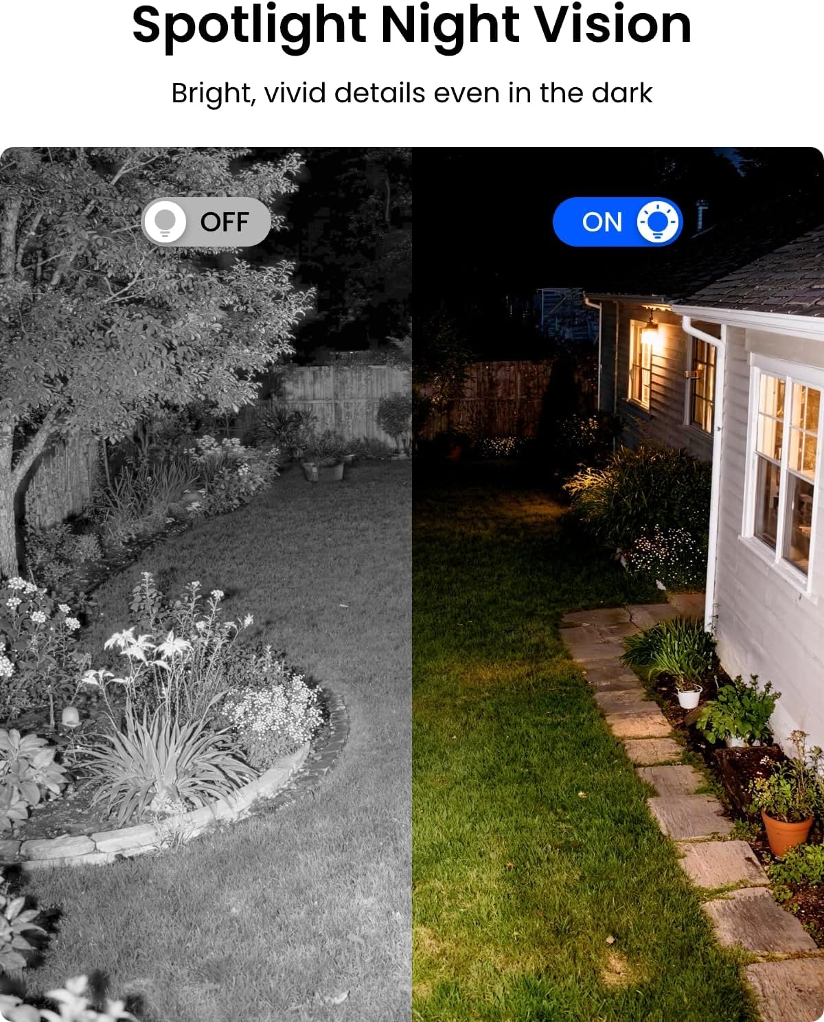reolink lumus 2k 4mp security camera outdoor, plug-in, close-up detail