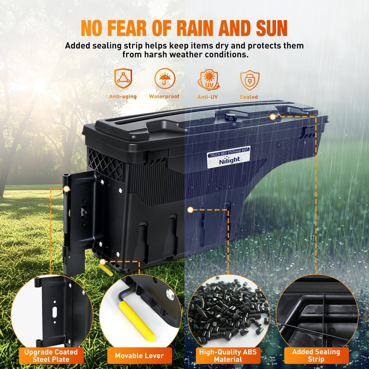 nilight truck bed tool box driver side &, package contents