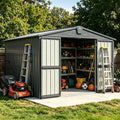 Domi 8x6 FT Outdoor Storage Shed,Large Metal Tool Sheds,Heavy Duty Storage House with Double Doors for Backyard,Patio,Lawn