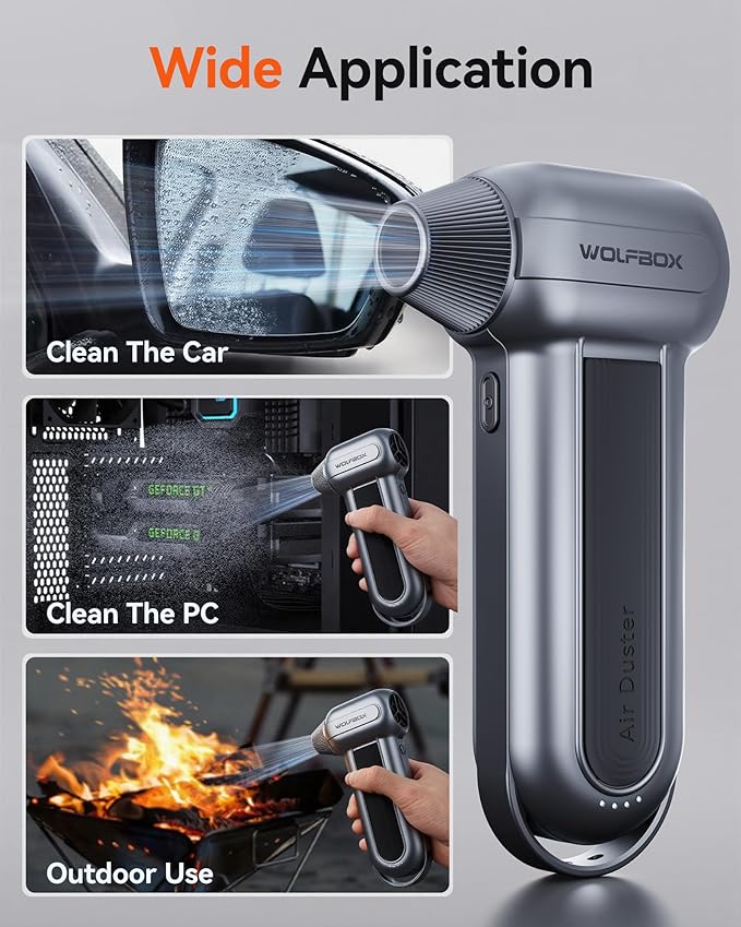 WOLFBOX MF100 Electric Air Duster-150000RPM Super Power Cordless Air Duster