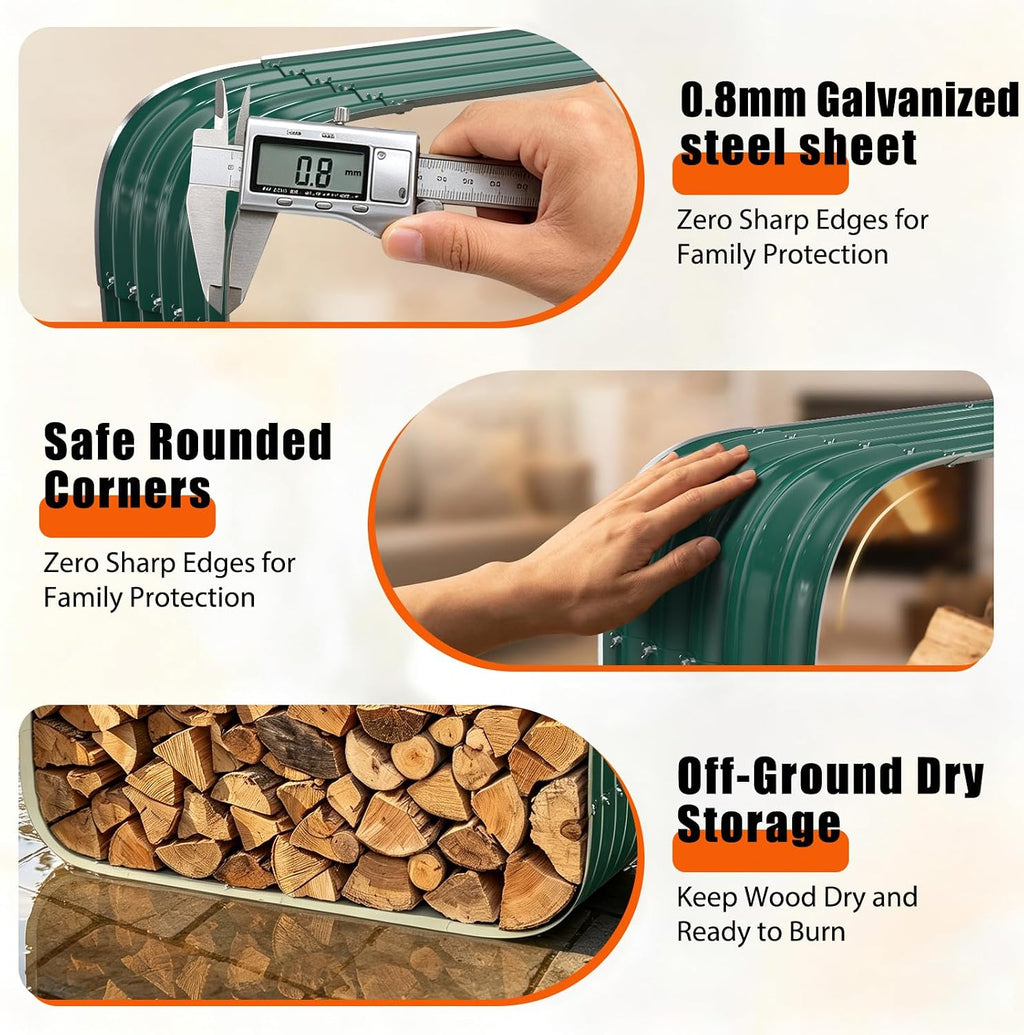 cuboid metal sheet firewood rack indoor and outdoor, package contents